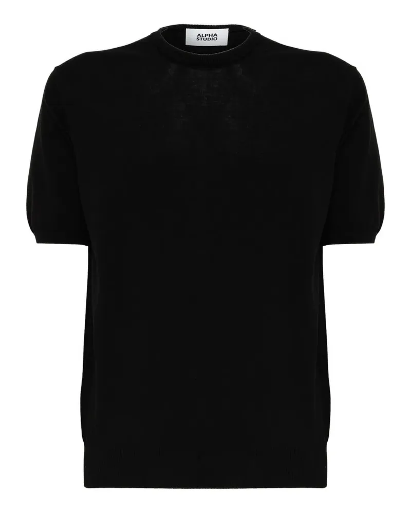Alpha Studio T-Shirt mit rundem Ausschnitt - Schwarz Schwarz