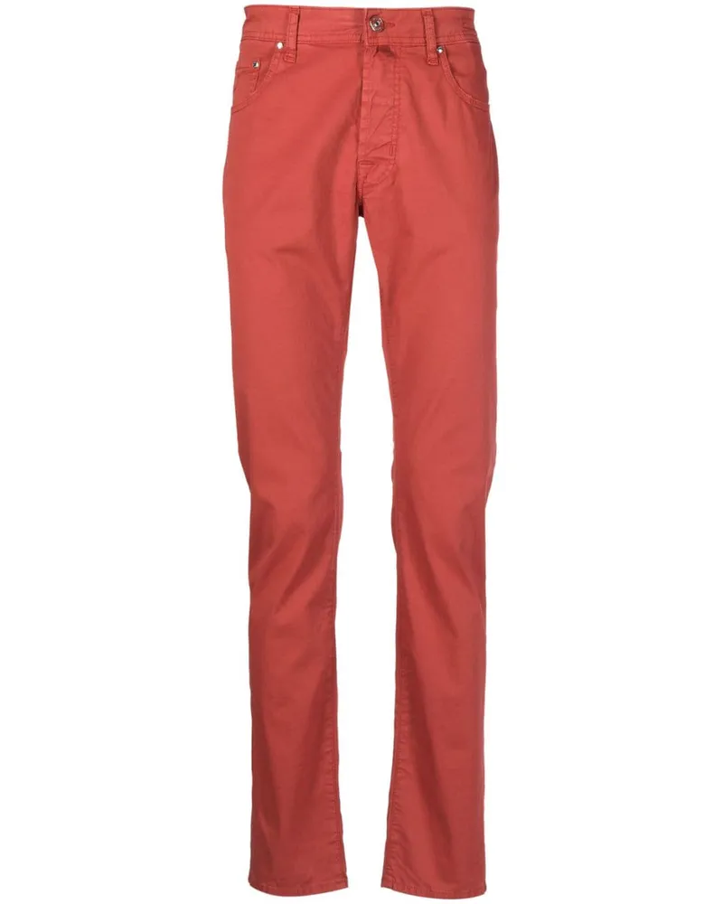 Jacob Cohën Bard Hose aus Gabardine - Rot Rot