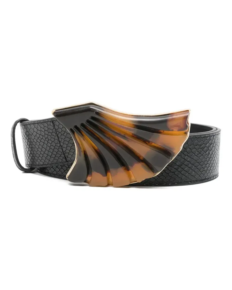 Blazé Milano textured wing buckle belt - Schwarz Schwarz