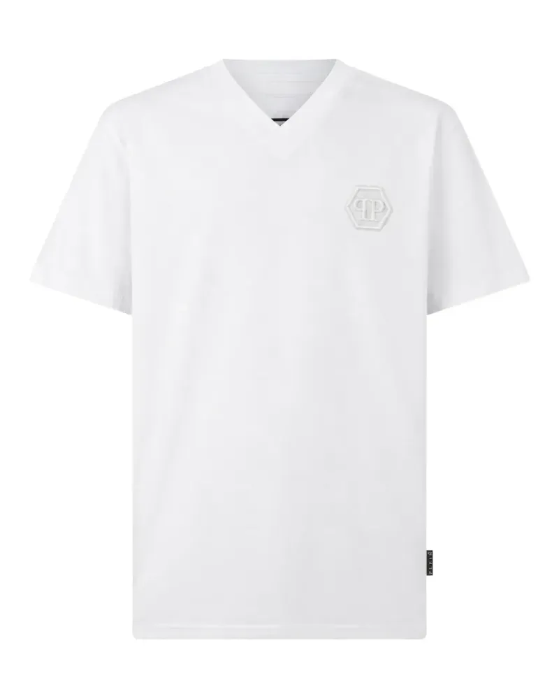 Philipp Plein T-Shirt mit V-Ausschnitt - Weiß Weiß