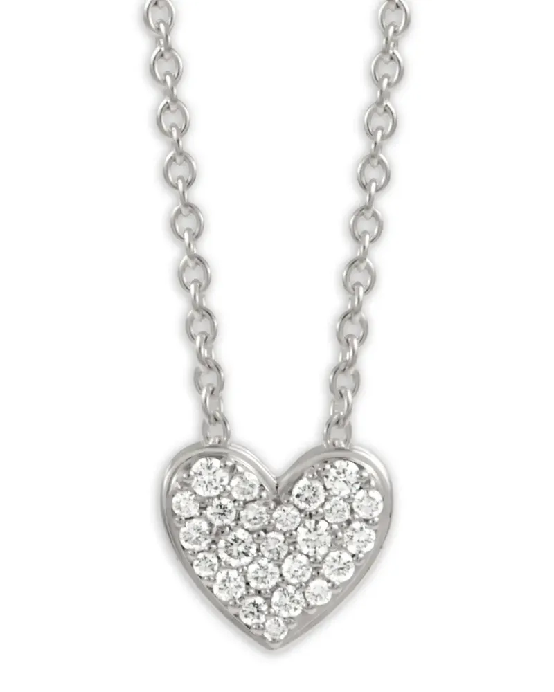 Alinka 18kt Caviar Heart Weißgoldhalskette mit Diamanten - Silber Silber