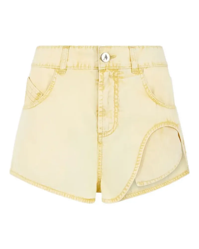 ATTICO cut-out acid-wash shorts - Gelb Gelb