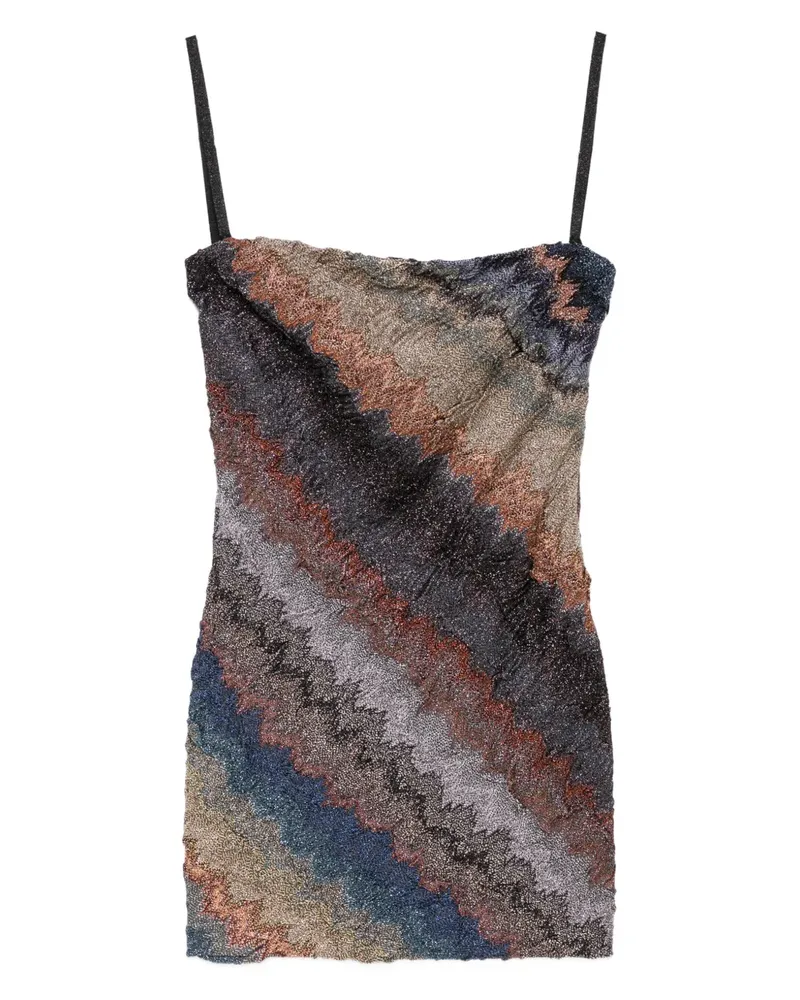 Missoni Schulterfreies Minikleid mit Zickzackmuster - Braun Braun