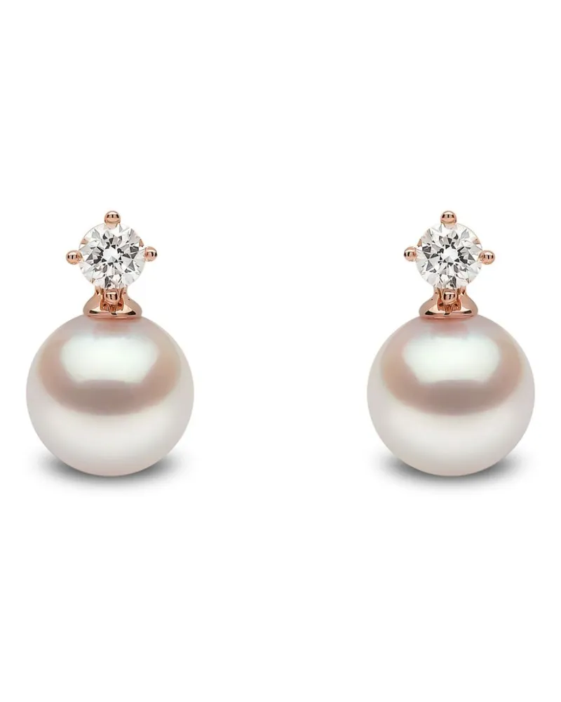 YOKO London 18kt Rotgoldohrringe mit Akoya-Perle und Diamanten - Rosa Rosa