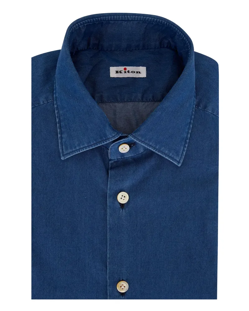 Kiton Klassisches Jeanshemd - Blau Blau