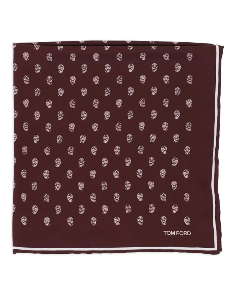 Tom Ford paisley twill pocket square - Rot Rot