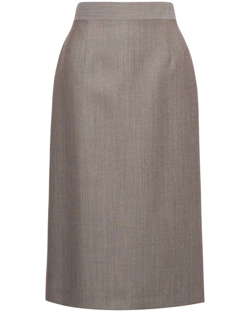 Alberta Ferretti Midirock mit Schlitz hinten - Grau Grau