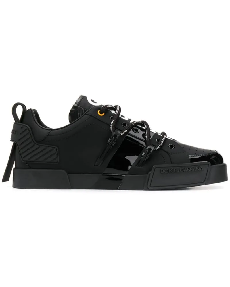 Dolce & Gabbana Portofino Sneakers mit Logo-Print - Schwarz Schwarz
