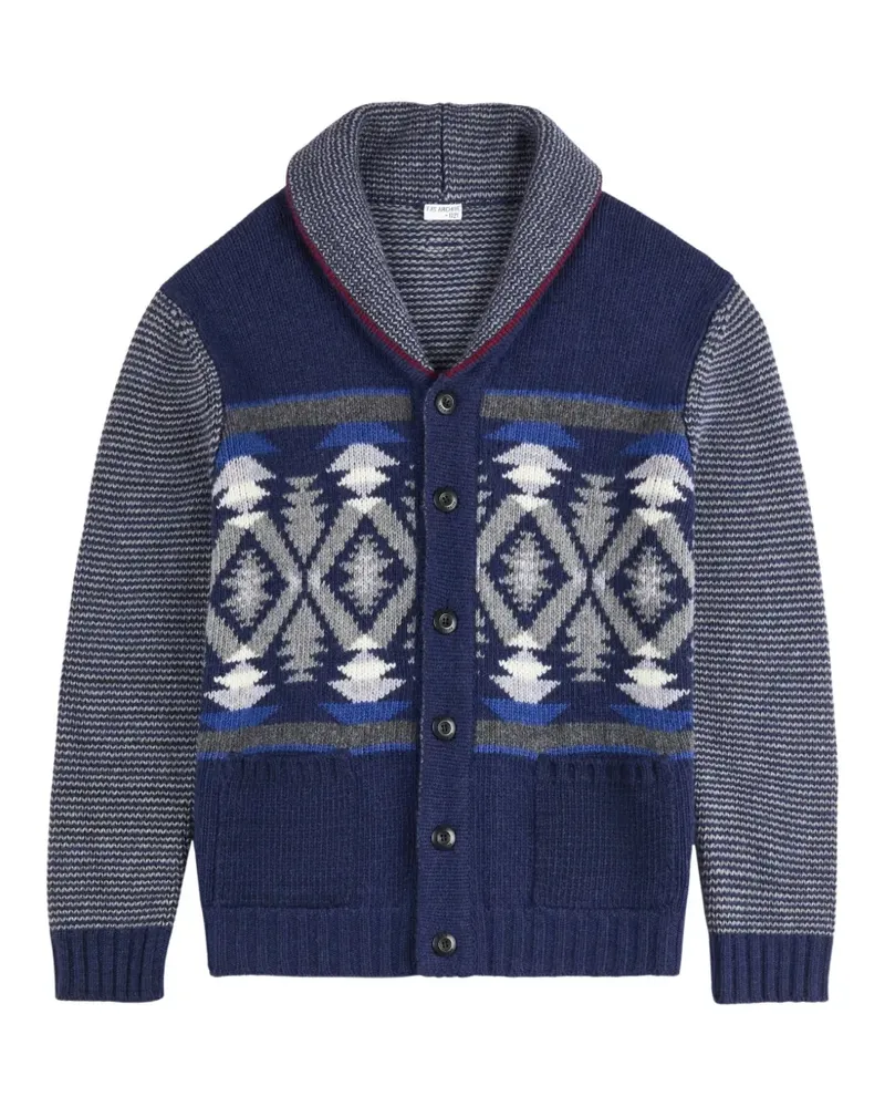 Fay Geometrisch gemusterter Cardigan - Blau Blau