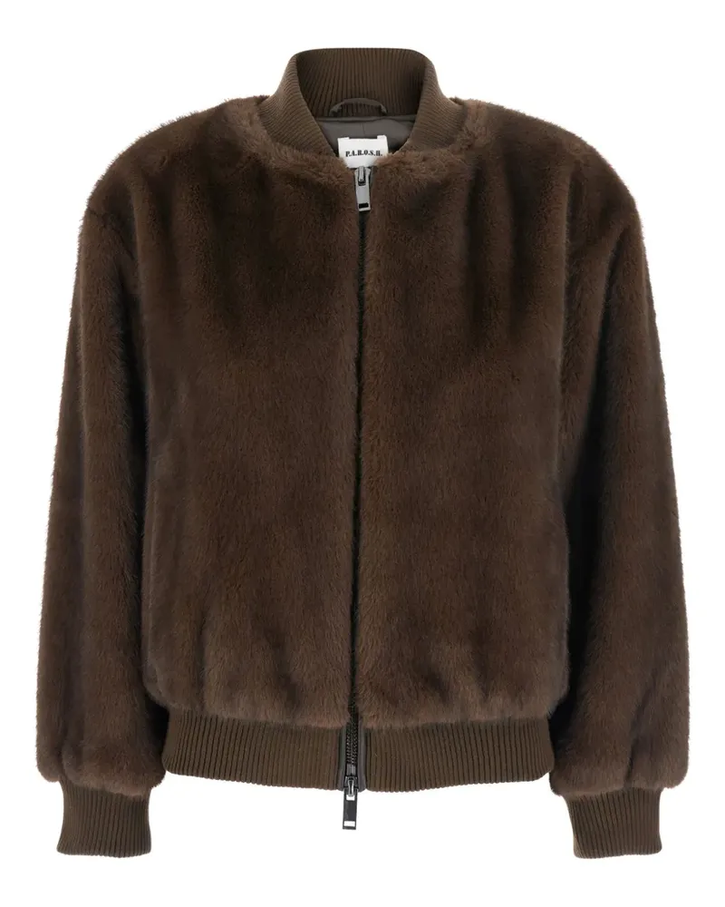 P.A.R.O.S.H. P.A.R.O H. Bomberjacke aus Eco Fur - Braun Braun