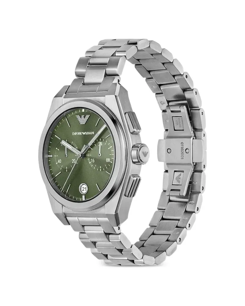 Emporio Armani Edelstahl-Chronograph 43mm - Grün Grün