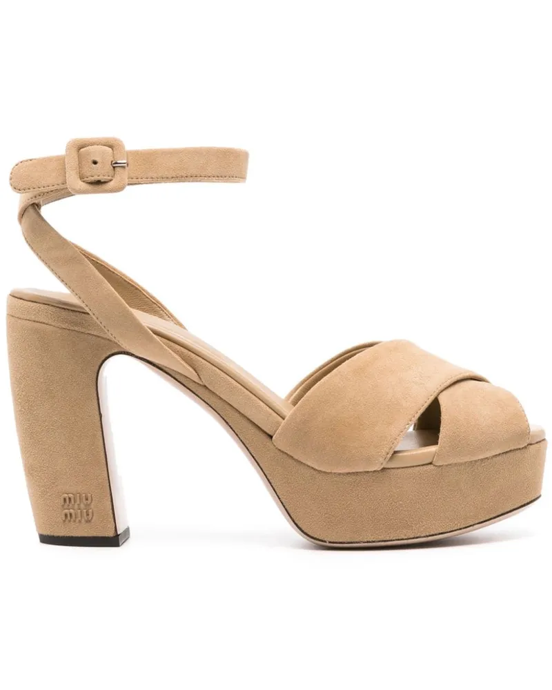 Miu Miu Sandalen mit Plateau Nude