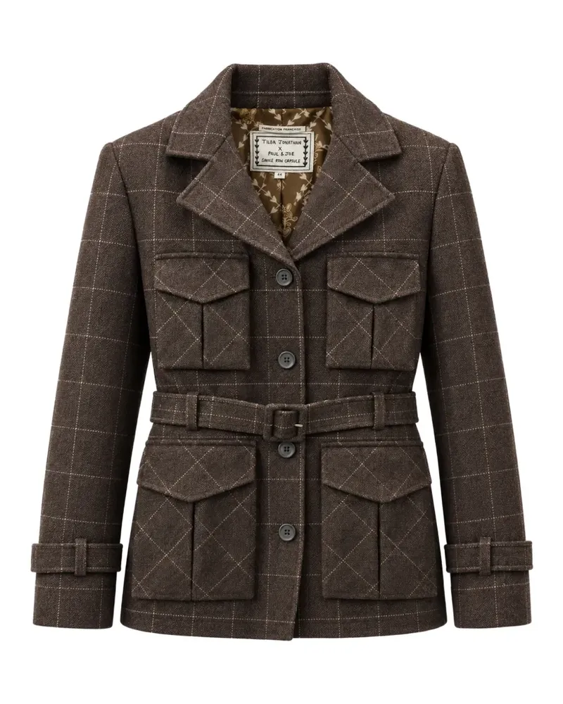Paul & Joe x Tilda Jonathan karierte Jacke mit Gürtel - Braun Braun
