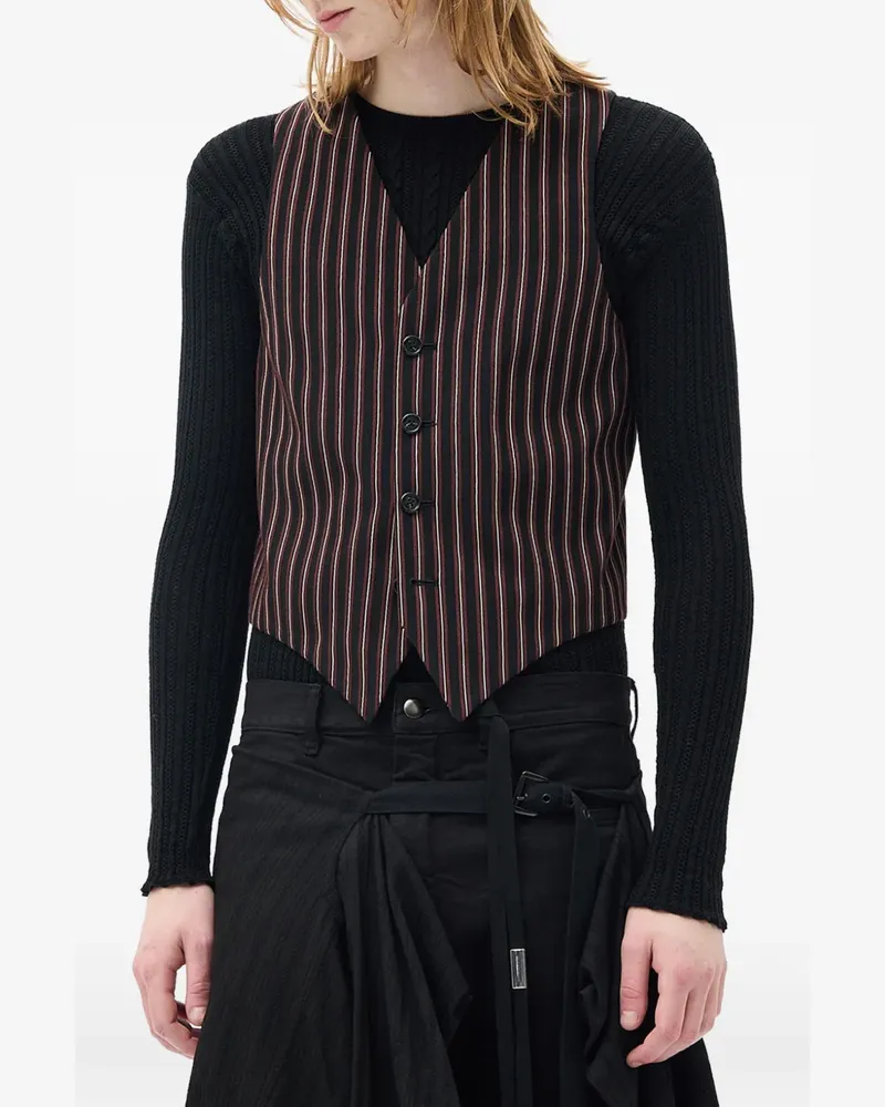 Ann Demeulemeester Kaare pinstripe-pattern waistcoat - Schwarz Schwarz