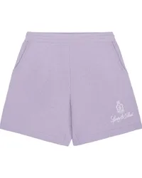 SPORTY & RICH Kaschmir-Shorts mit Logo-Stickerei Violett