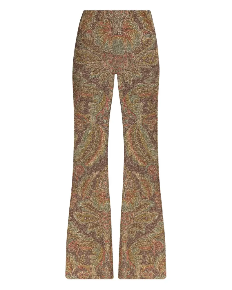 Etro Chenille-Hose mit Print - Braun Braun