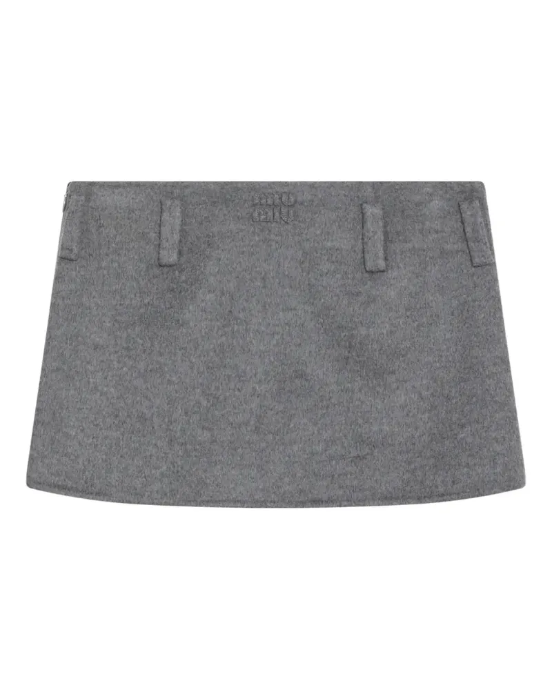 Miu Miu Minirock aus Kaschmir und Wolle - Grau Grau