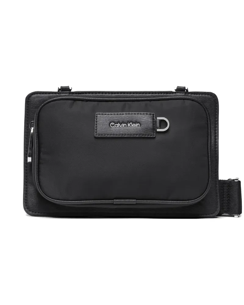 Calvin Klein logo-patch shoulder bag - Schwarz Schwarz