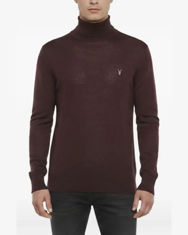 AllSaints Mode Merinopullover mit Rollkragen - Rot Rot