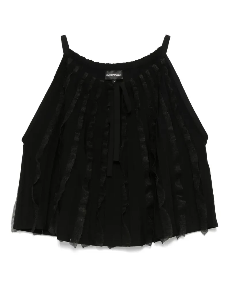 Emporio Armani Top mit Rüschen - Schwarz Schwarz