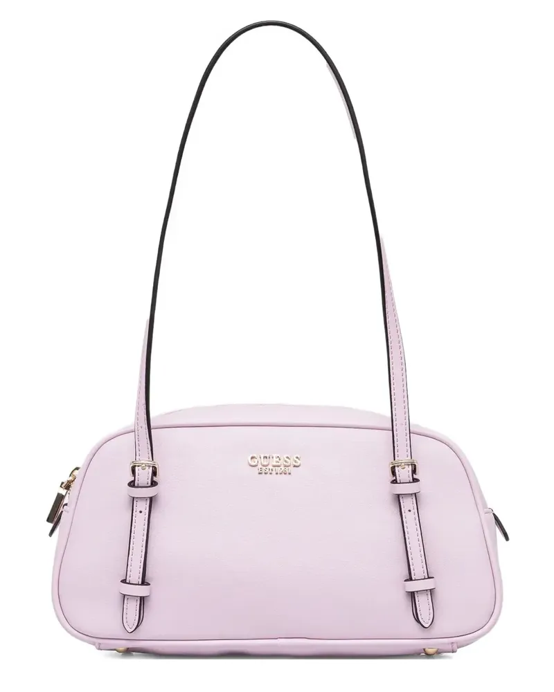 Guess Strukturierte Schultertasche mit Doppelriemen - Rosa Rosa