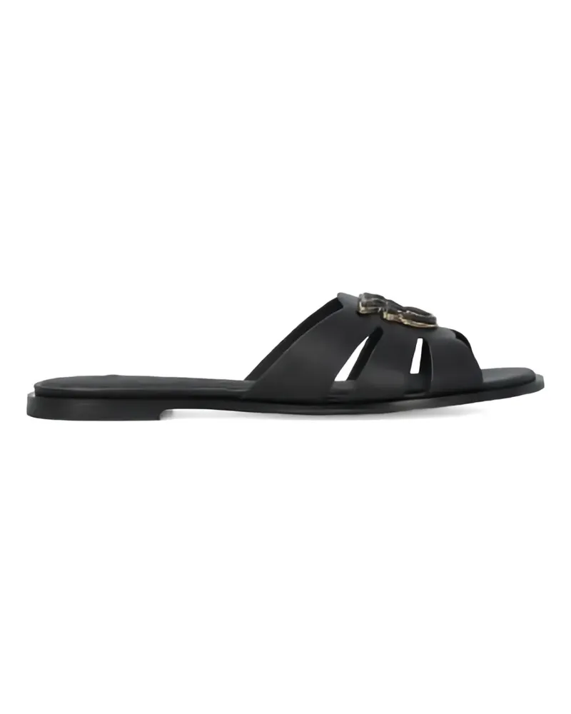 Pinko Flache Sandalen - Schwarz Schwarz