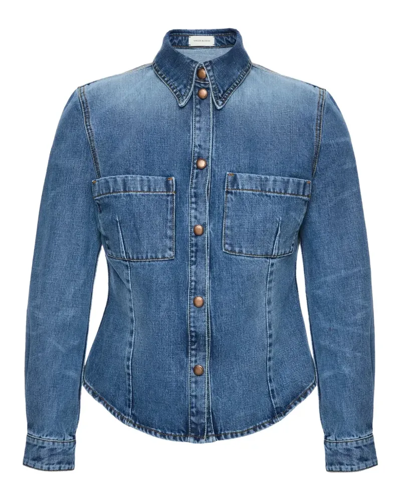 Magda Butrym Jeanshemd mit Tasche - Blau Blau