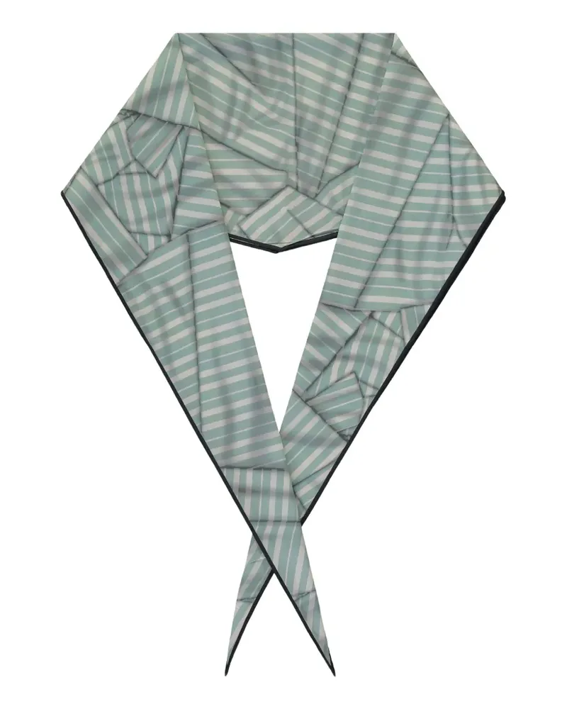Ermenegildo Zegna diamond-shaped striped scarf - Grün Grün