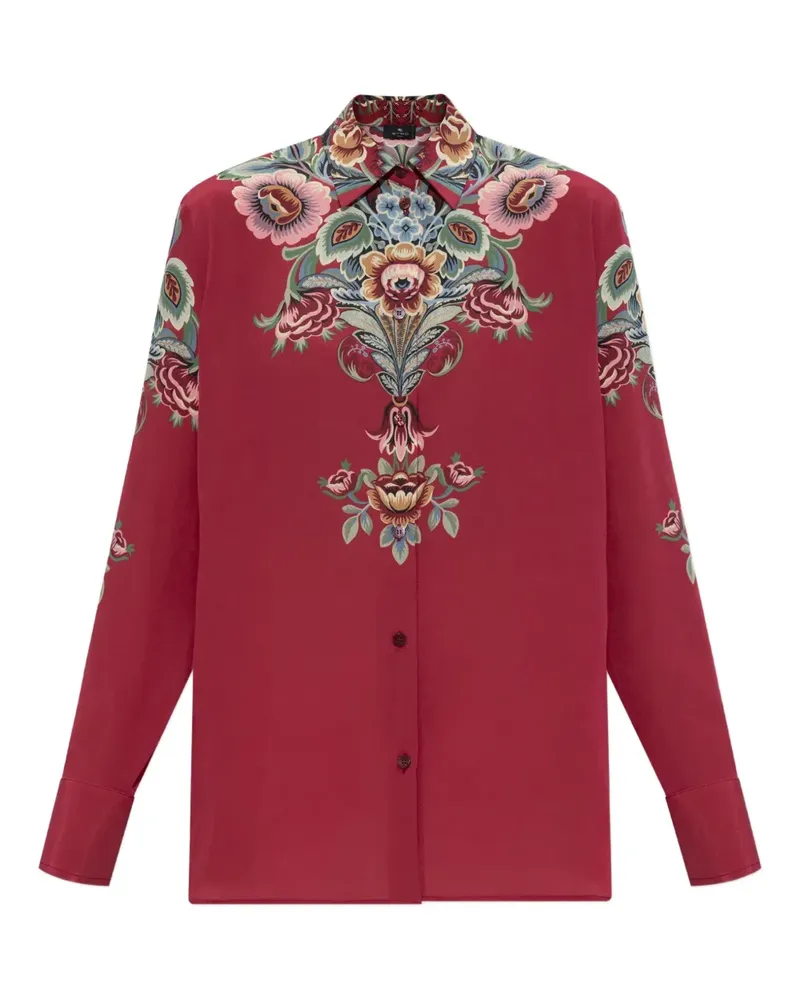 Etro Seidenhemd mit Blumen-Print - Rosa Rosa