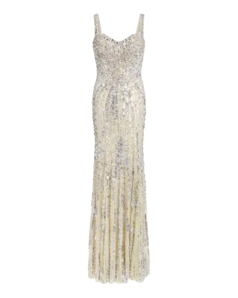 Jenny Packham sequin-embellished maxi dress - Nude Nude