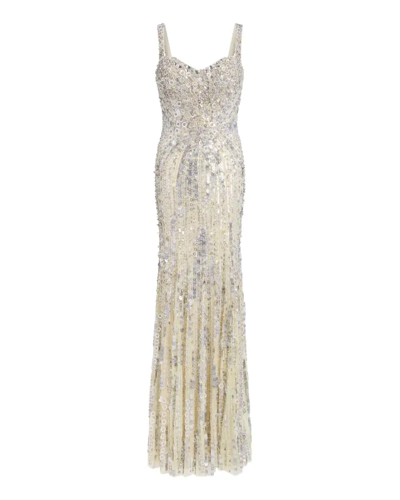 Jenny Packham Maxikleid mit Pailletten - Nude Nude