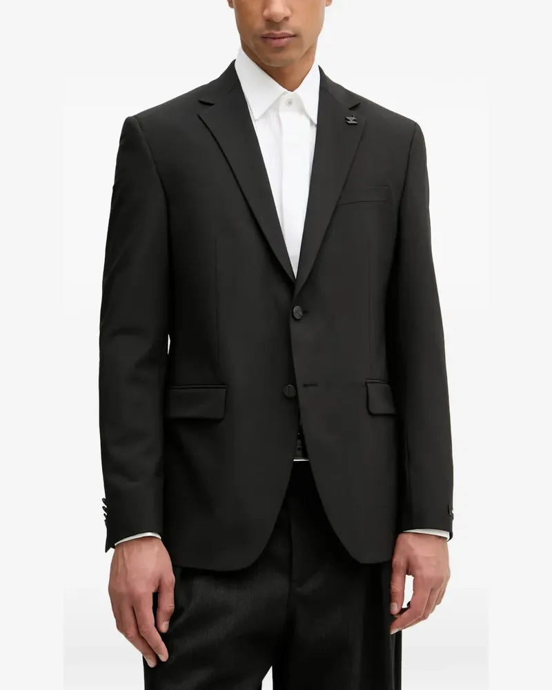 Karl Lagerfeld logo-plaque single-breasted blazer - Schwarz Schwarz