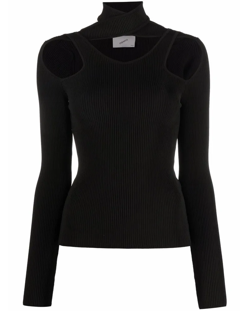 COPERNI Gerippter Pullover mit Cut-Outs - Schwarz Schwarz