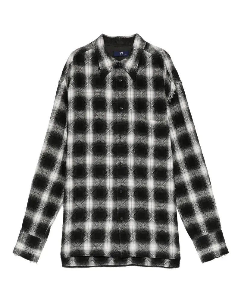 Yohji Yamamoto plaided jacquard shirt - Schwarz Schwarz