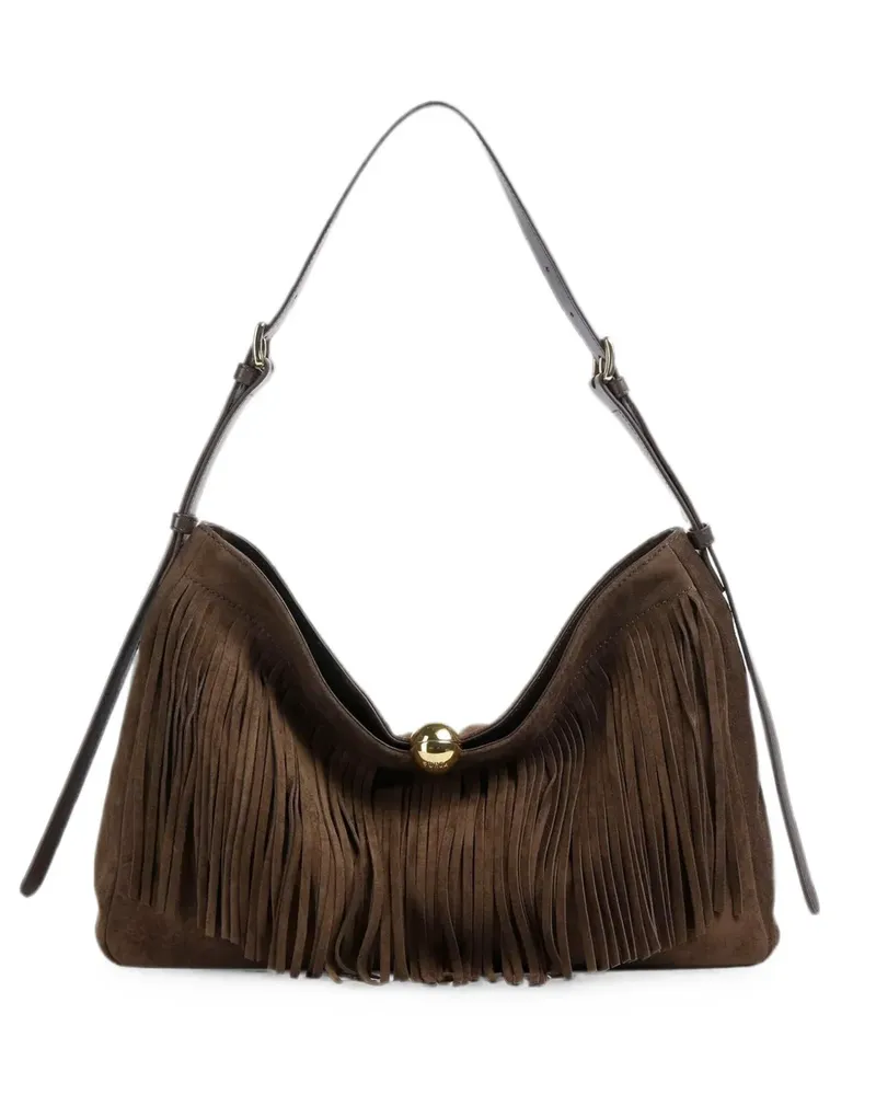 Furla Schultertasche mit Fransen - Braun Braun
