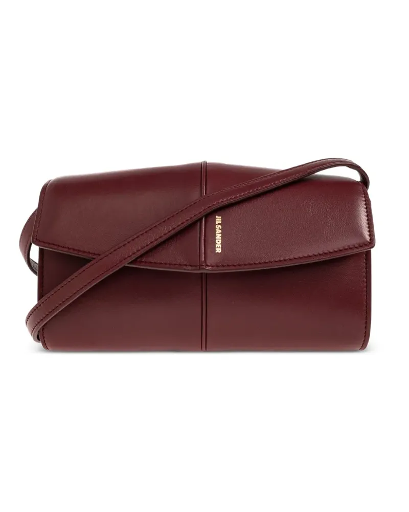 Jil Sander logo-print leather shoulder bag - Rot Rot