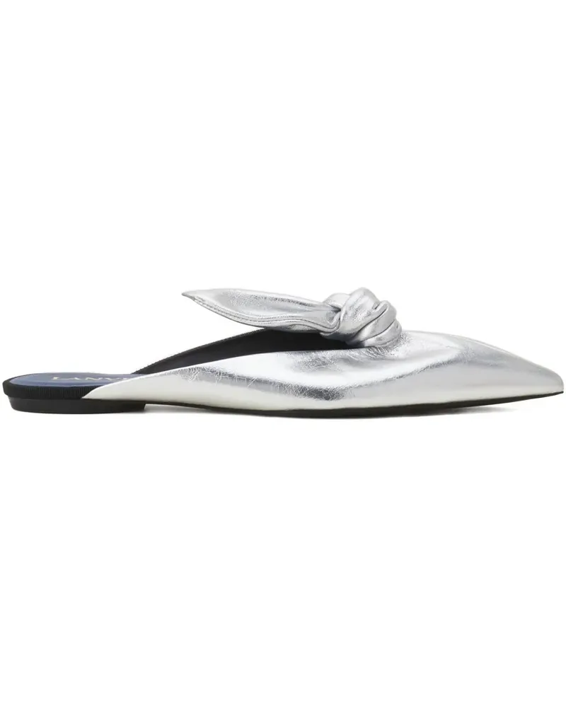 Lanvin Spitze Mules mit Knoten - Weiß Weiß