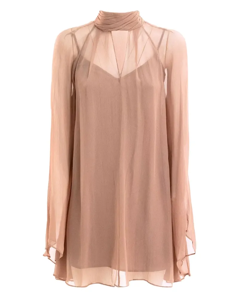 STAUD high-neck mini dress - Nude Nude