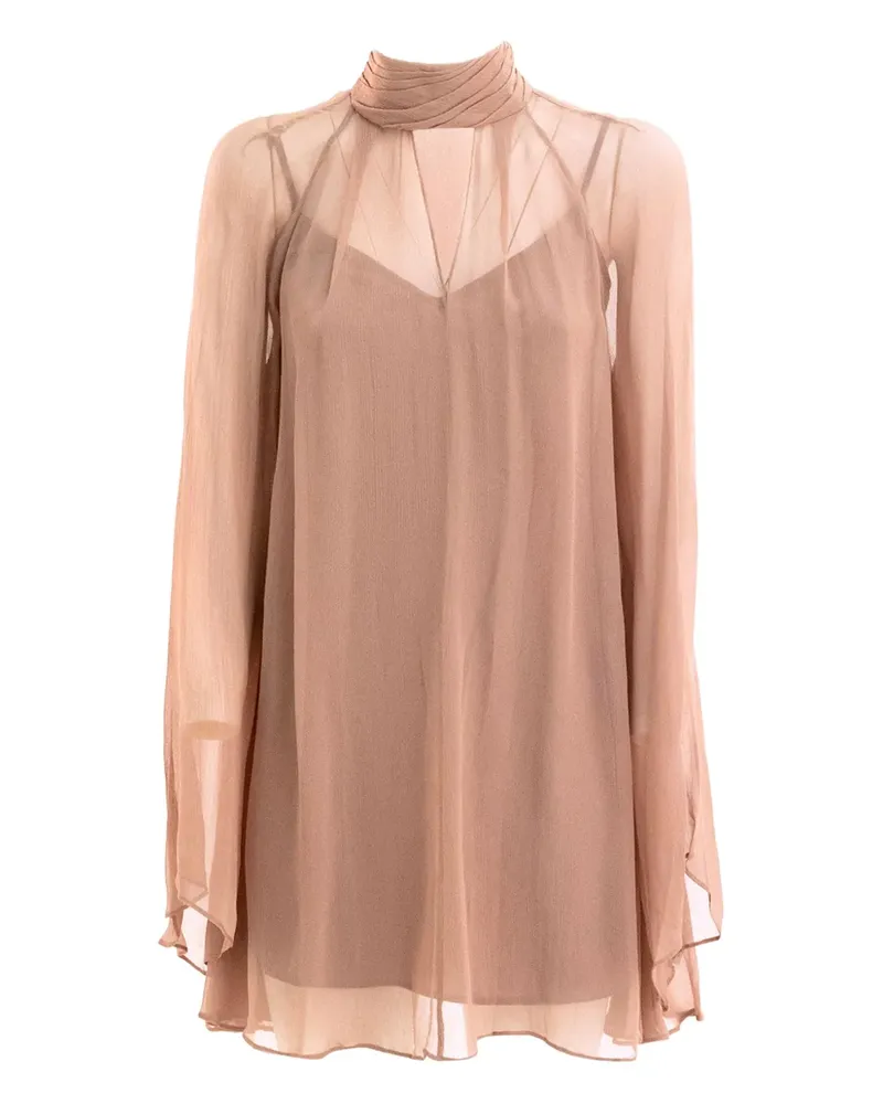 STAUD high-neck mini dress - Nude Nude
