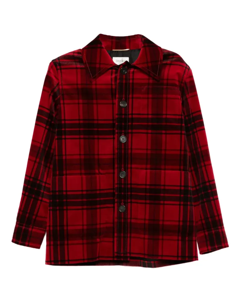 Saint Laurent Karierte Jacke - Rot Rot