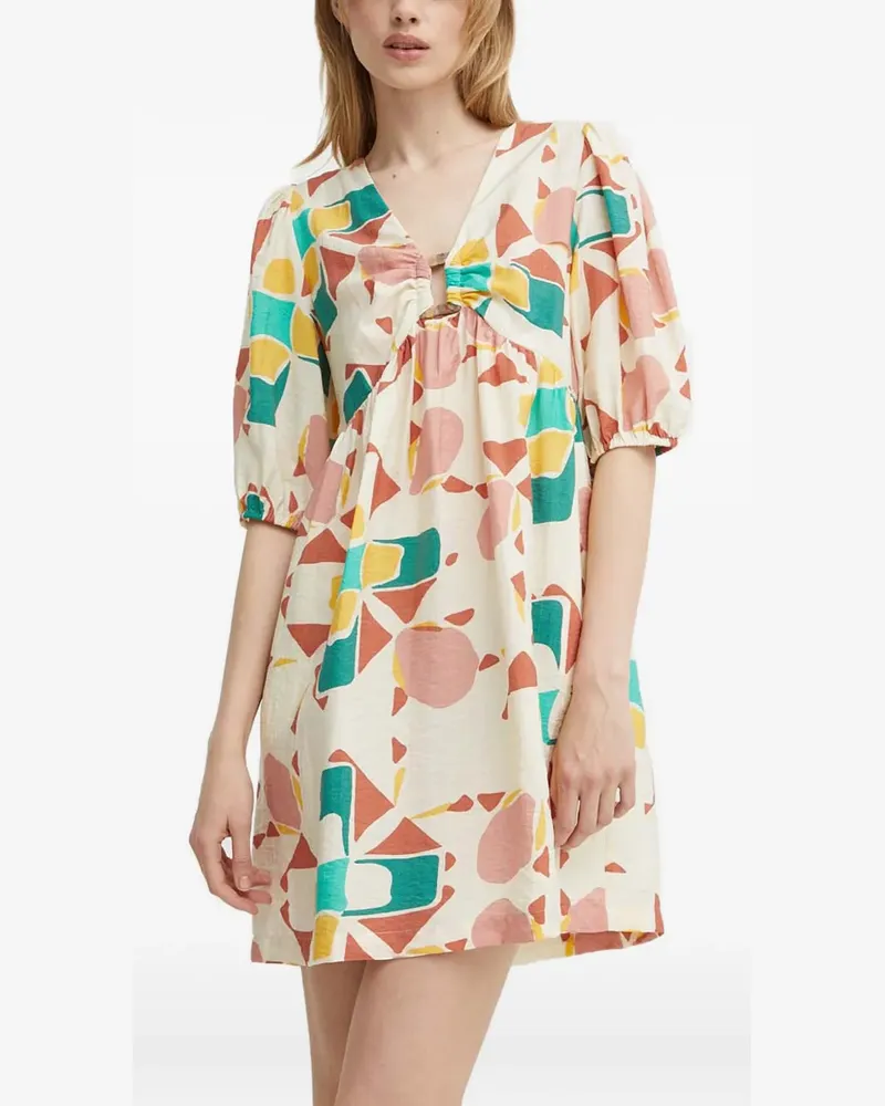 ba&sh Arancia printed mini dress - Nude Nude