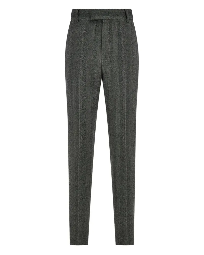 Ferragamo Hose mit Fischgrätenmuster - Grau Grau