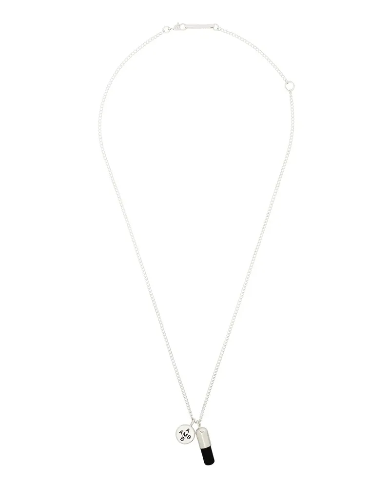 AMBUSH Sterlingsilber-Halskette mit Pille - SILVER/BLACK Silver