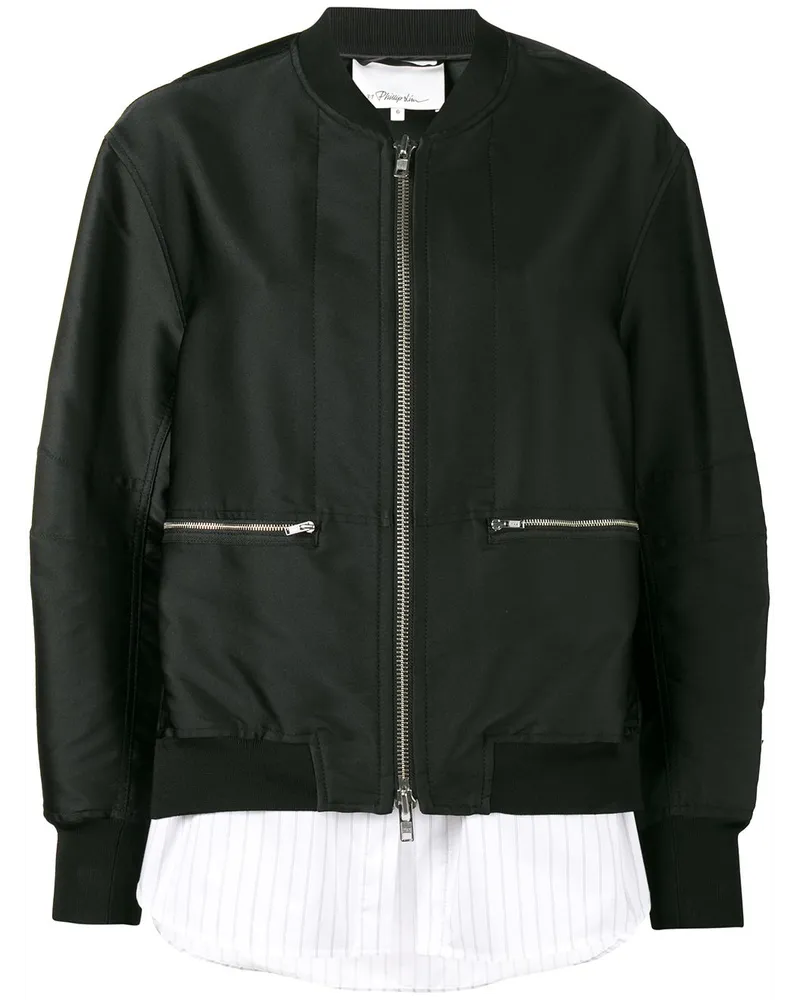 3.1 phillip lim Bomberjacke im Layering-Look - Schwarz Schwarz