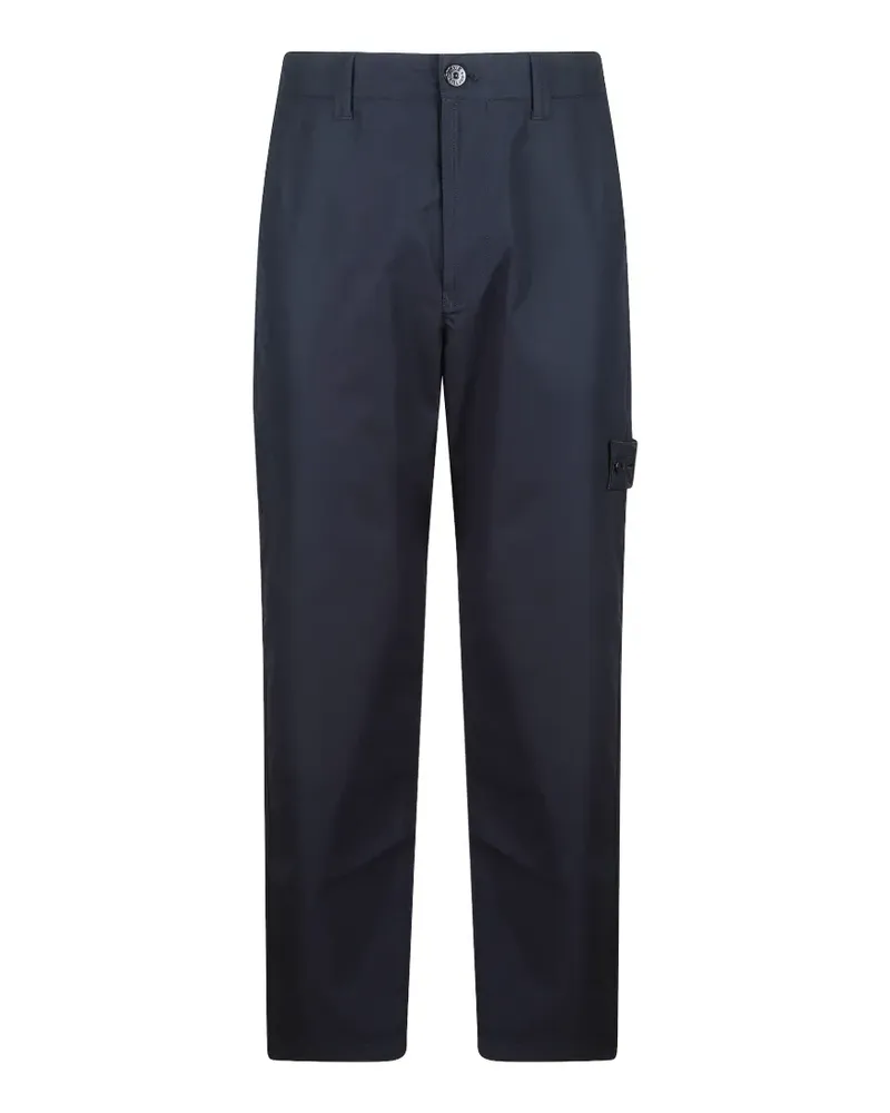 Stone Island Gerade Hose mit Kompass-Patch - Blau Blau