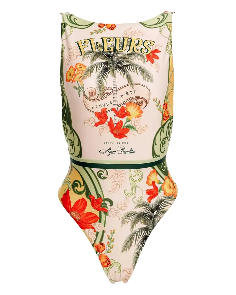 AGUA BENDITA Badeanzug mit Blumen-Print - Nude Nude