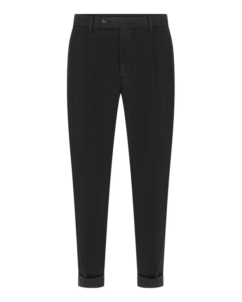 Numero 00 pleated turned-up trousers - Schwarz Schwarz