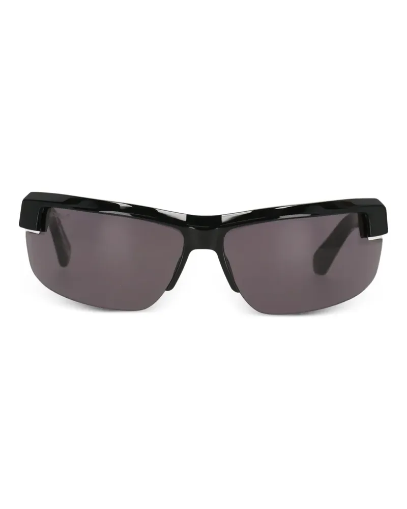 OFF-WHITE Shield-Sonnenbrille mit Pfeil-Logo - Schwarz Schwarz
