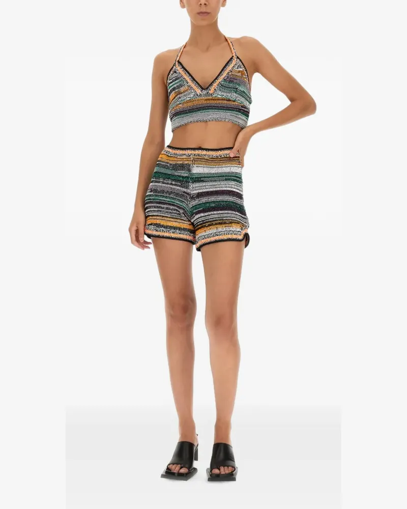 Miista Gestreifte Berthe Shorts - Nude Nude