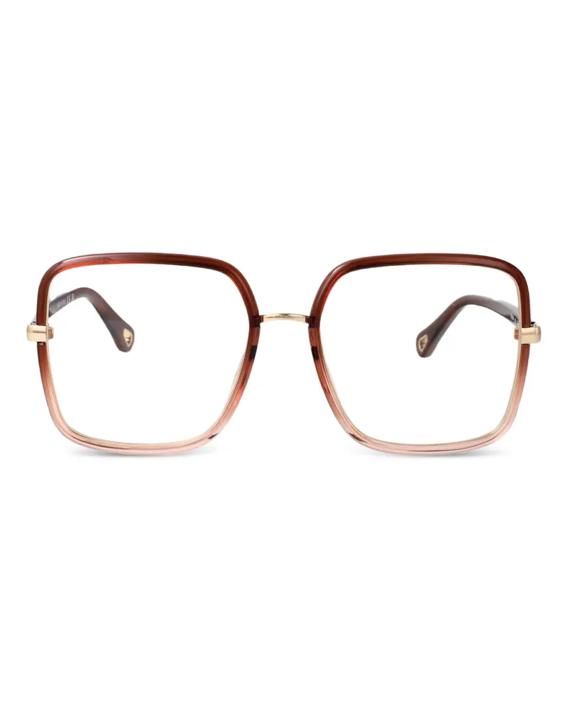 Chloé Brille mit eckigem Gestell - Braun Braun